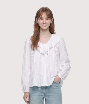 핀턱 포인트 블라우스