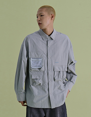 MESH CARGO SHIRTS GREY