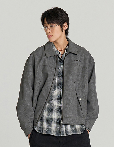 SYNTHETIC LEATHER SECTOR JACKET