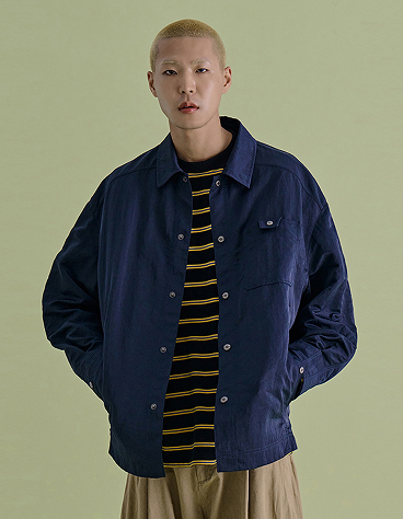 NYLON TRUCKER JACKET NAVY