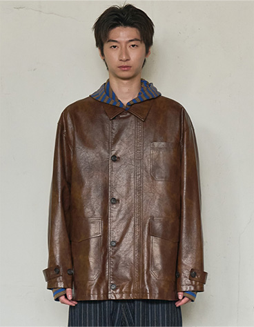 LEATHER WORK CAR COAT