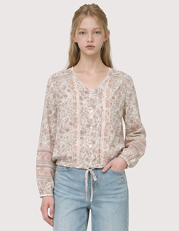 보더믹스 블루종 블라우스