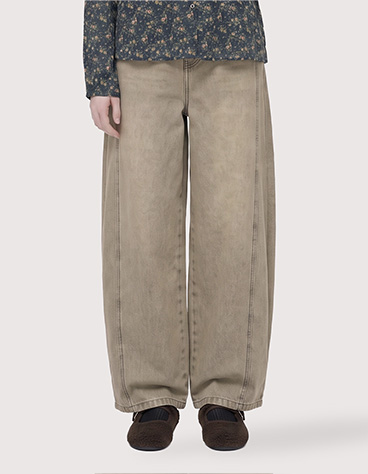 빈티지 워싱 커브드 데님