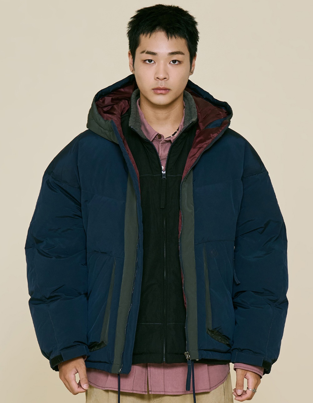 HOOD LAYERED DOWN PARKA