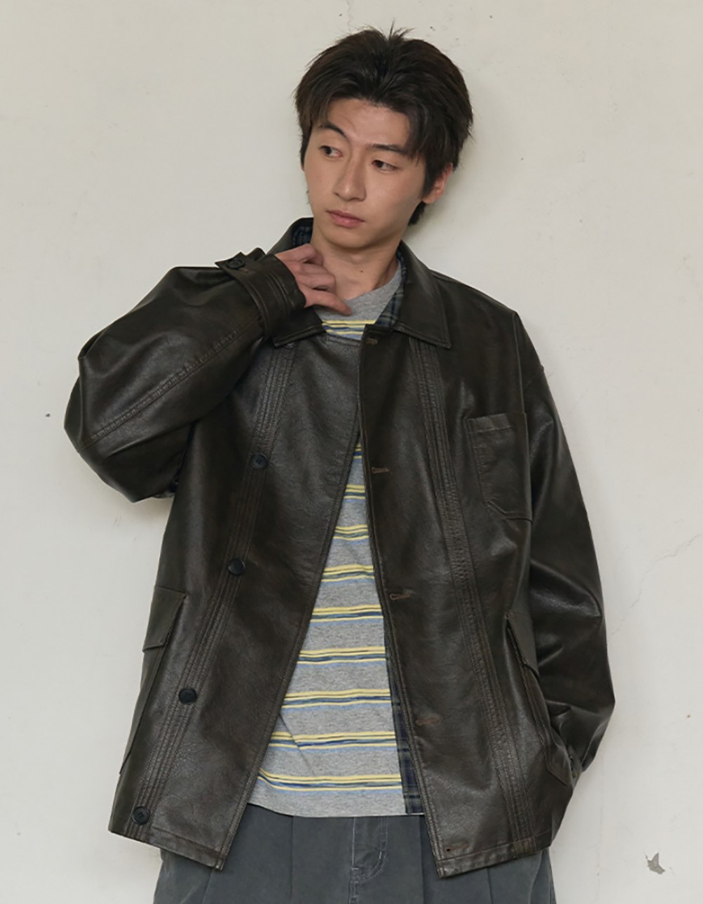 LEATHER WORK CAR COAT