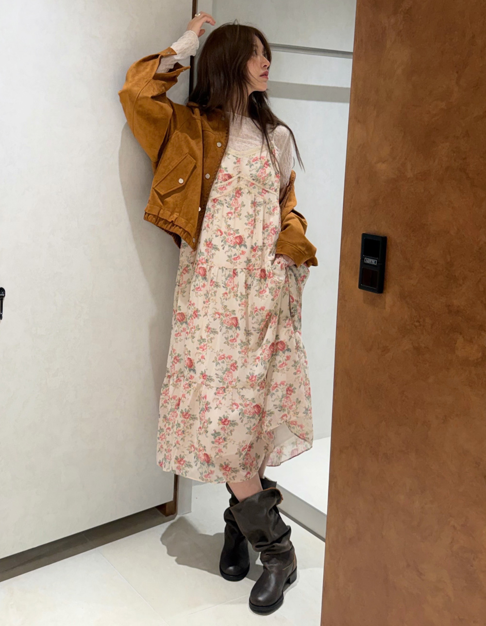 [연미 PICK] 플라워 레이어드 롱 원피스