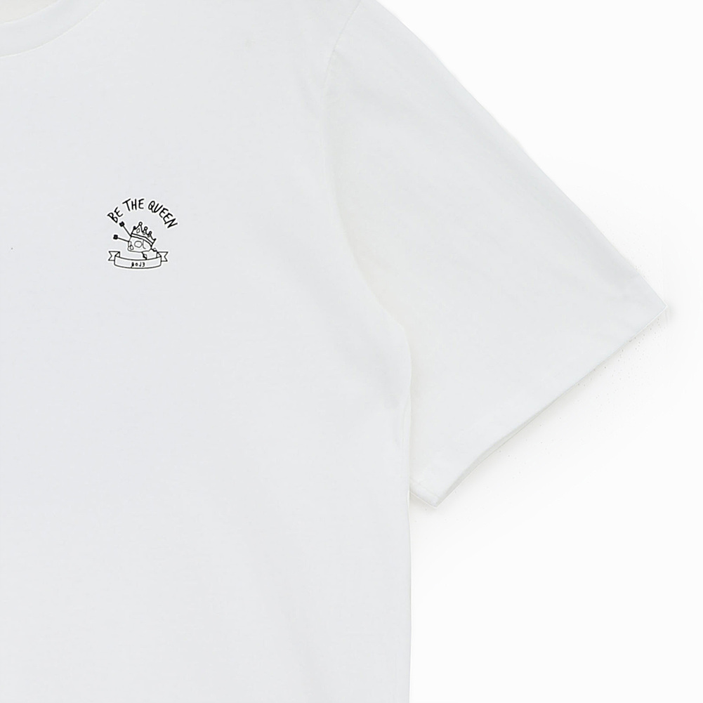 (유니)등판 해골퀸 프린트 루즈핏 반팔 티셔츠