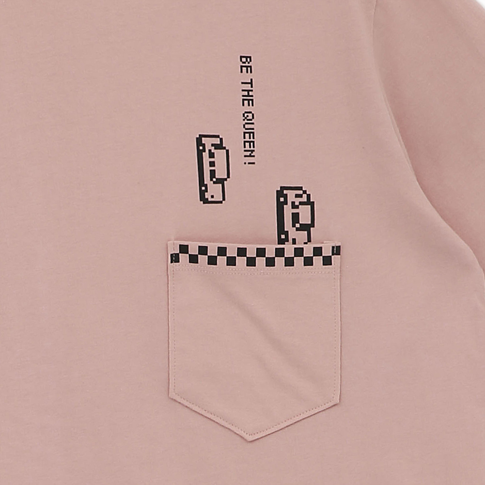 (유니)포켓 결승선 픽셀 자동차 프린트 루즈핏 반팔 티셔츠