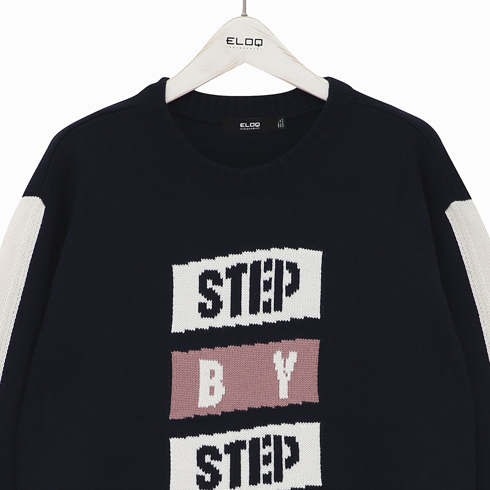 (유니) STEP BY STEP 픽셀 라인 스웨터