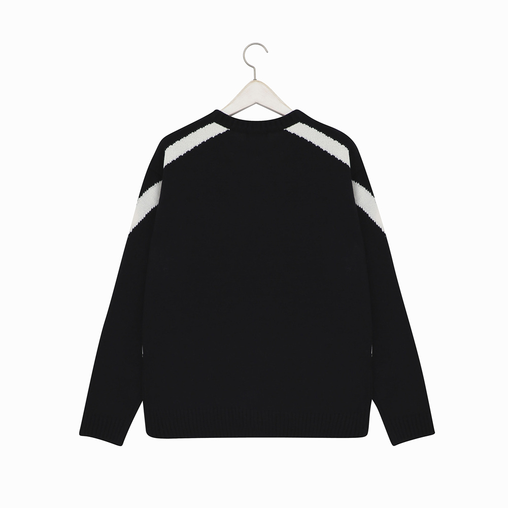 (유니) 루즈핏 소매 컬러 블록 스웨터