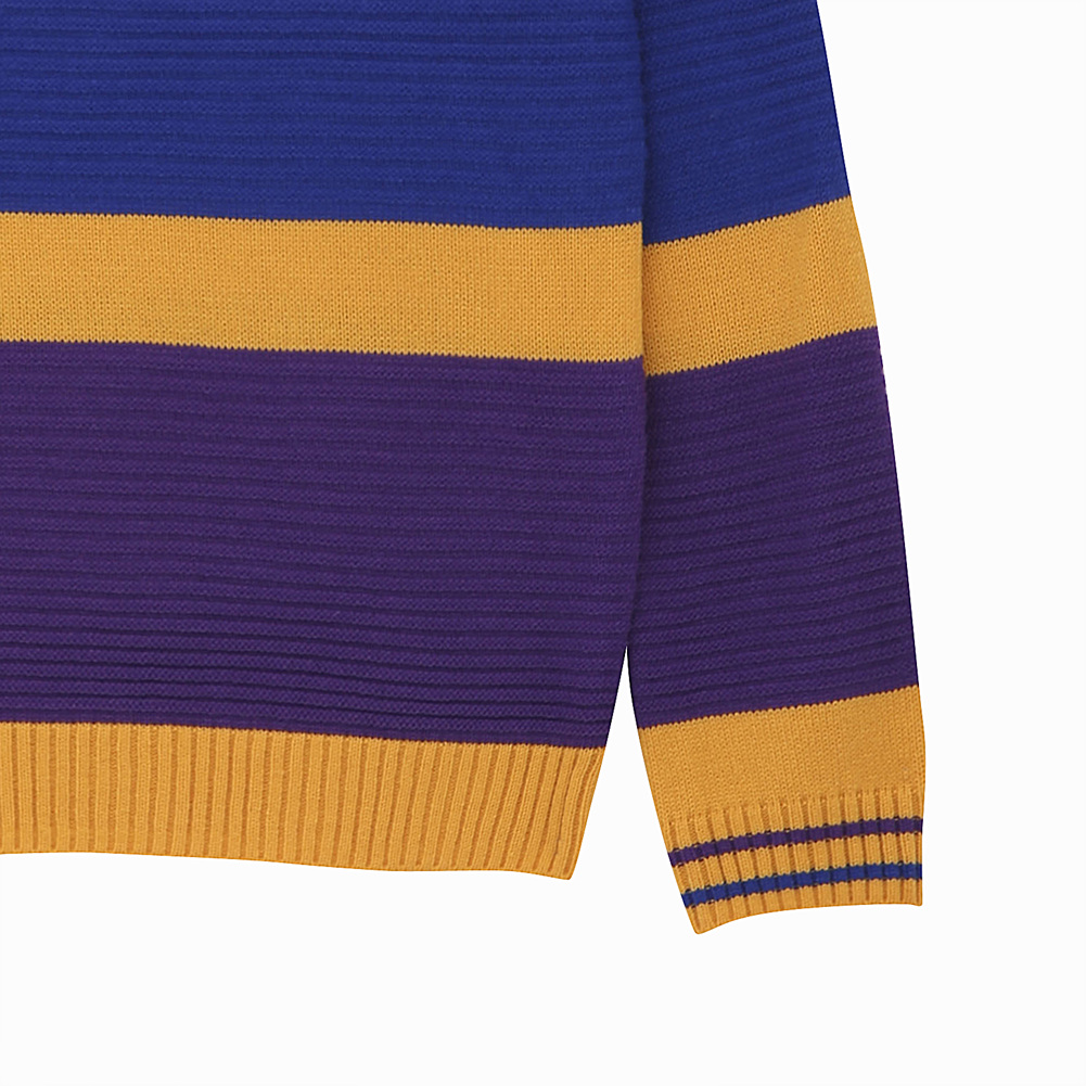 (유니) 스트라이프 컬러배색 스웨터
