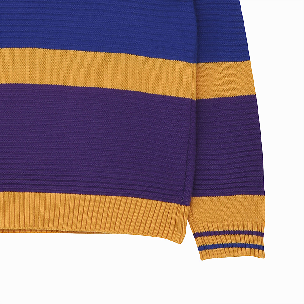 (유니) 스트라이프 컬러배색 스웨터