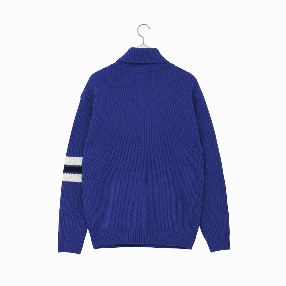 (유니) 루즈핏 소매 비대칭 라인 터틀넥 스웨터