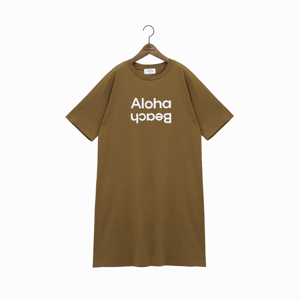 알로하 프린트 롱 티셔츠