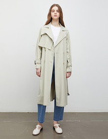 V넥 벨트 트렌치 코트