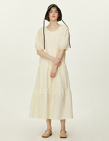 U넥 스트링 원피스