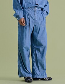 DENIM PARACHUTE PANTS BLUE