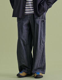 DENIM PARACHUTE PANTS BLACK