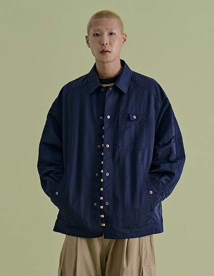 NYLON TRUCKER JACKET NAVY