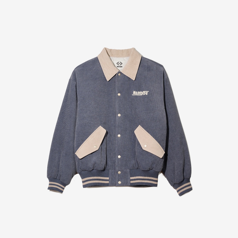 CORDUROY STADIUM JUMPER BLUE