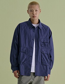 LUGGAGE OVERSIZED SHIRTS NAVY