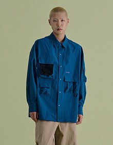 MESH CARGO SHIRTS BLUE