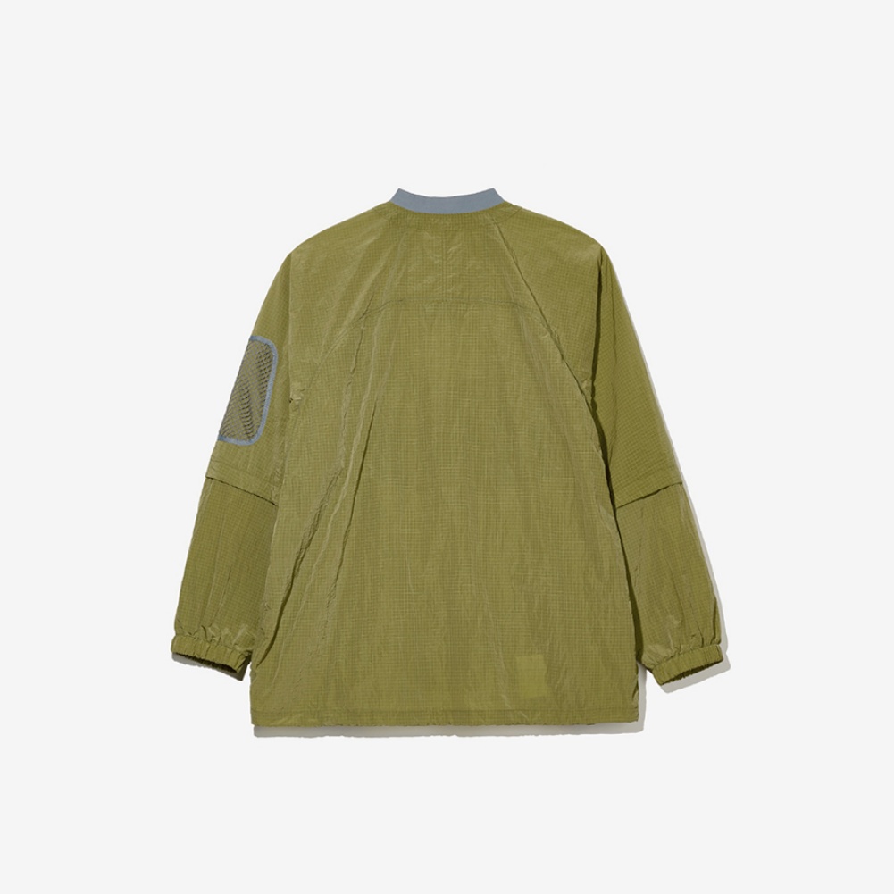 MESH PANELED ANORAK GREEN