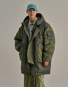 N3B CONTRAST HOODED PARKA KHAKI