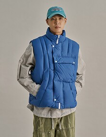 MOTOBIKE POCKET DOWN VEST BLUE