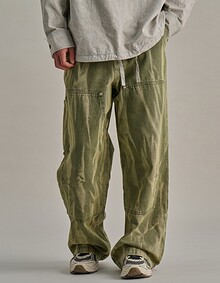 BRUSHED CARPENTER DENIM PANTS KHAKI