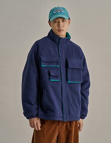 FLEECE MULTI-POCKET JUMPER NAVY