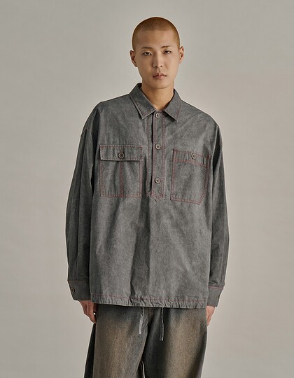 GARMENT SHIRTS ANORAK CHARCOAL