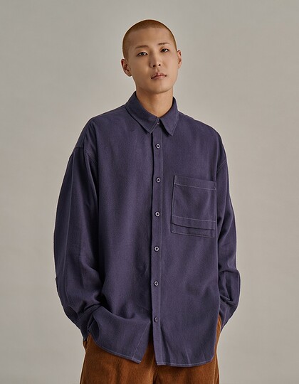 MODIFIED POCKET FLANNEL SHIRTS PURPLE