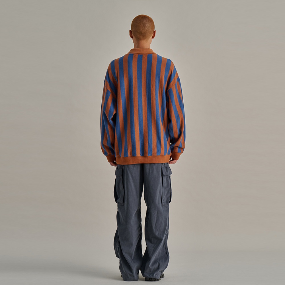 STRIPE FOOTBALL SWEATSHIRTS BROWN