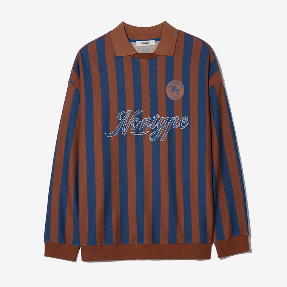 STRIPE FOOTBALL SWEATSHIRTS BROWN