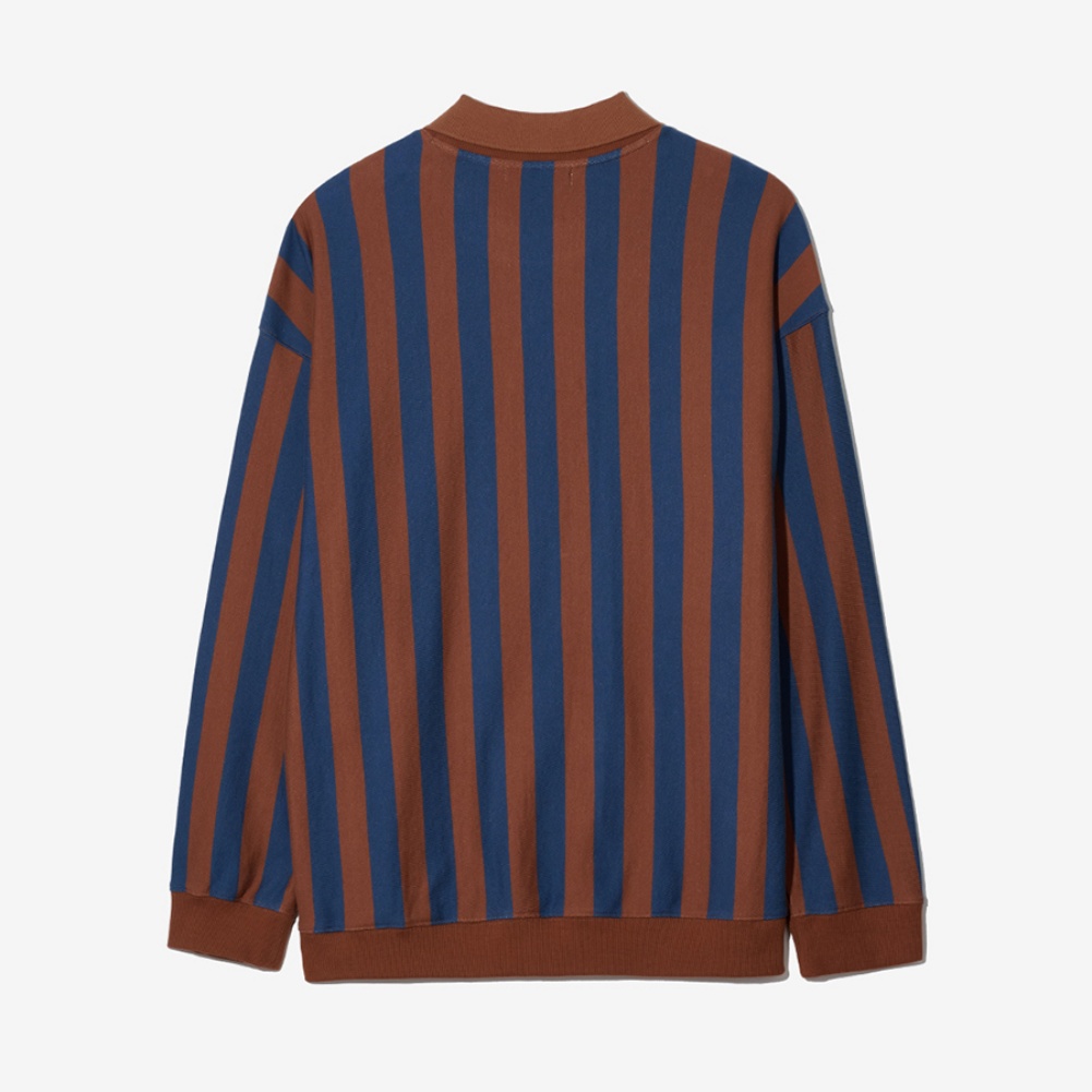 STRIPE FOOTBALL SWEATSHIRTS BROWN