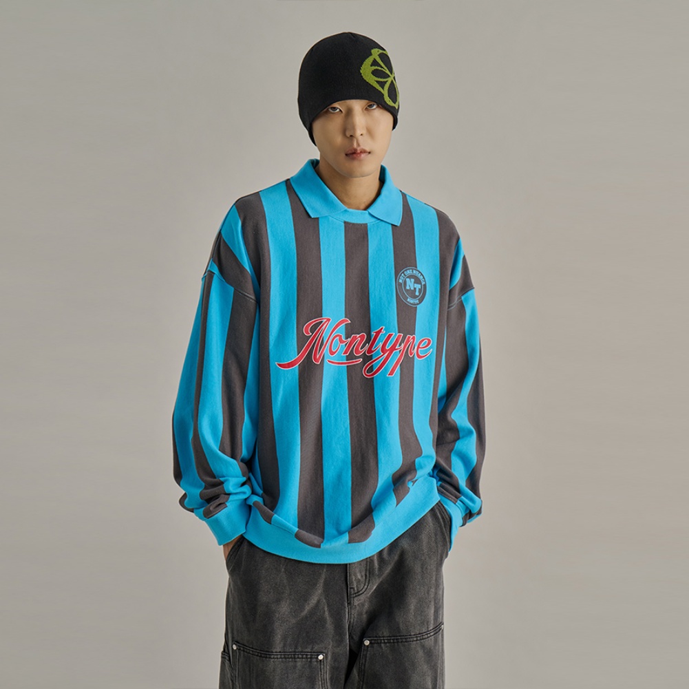 STRIPE FOOTBALL SWEATSHIRTS BLUE