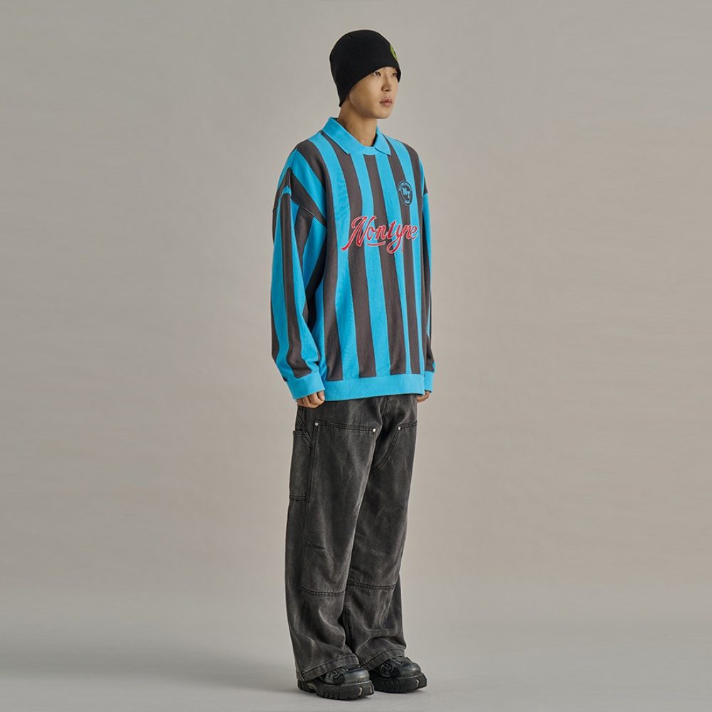 STRIPE FOOTBALL SWEATSHIRTS BLUE