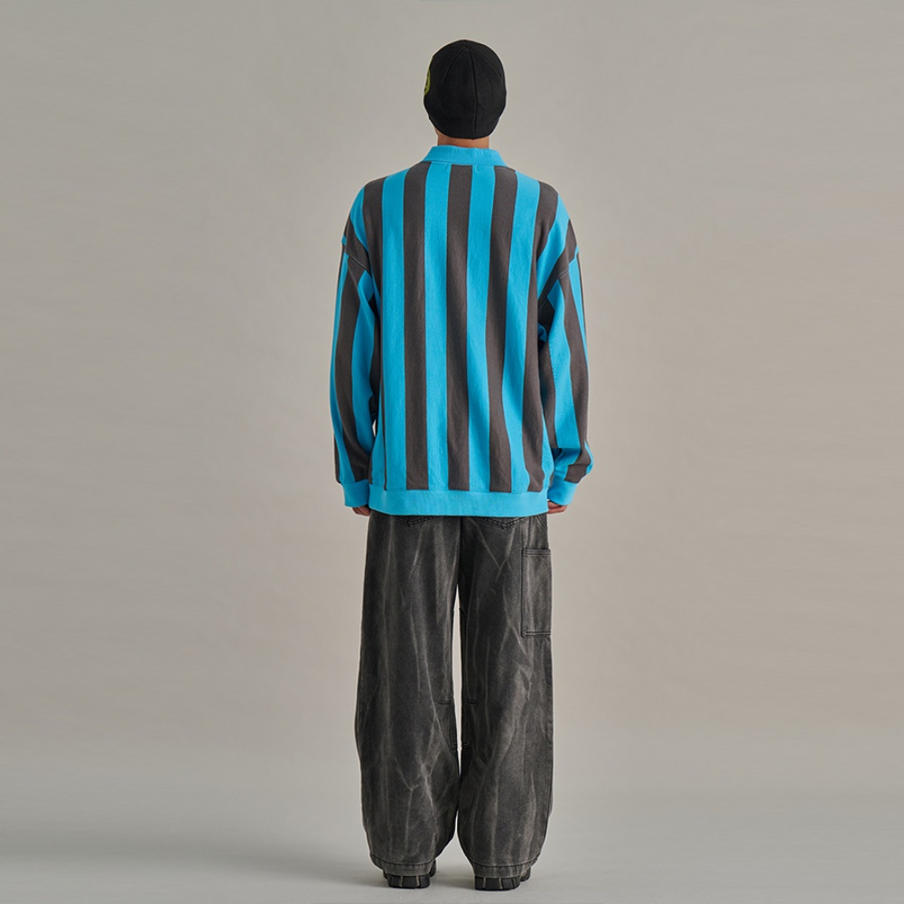 STRIPE FOOTBALL SWEATSHIRTS BLUE