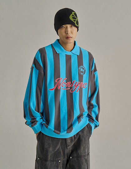 STRIPE FOOTBALL SWEATSHIRTS BLUE