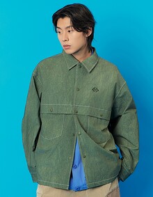 DYING EFFECT LAYERED SHIRTS (KHAKI)