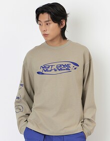 HALF PRINT L/S T-SHIRTS (KHAKI)