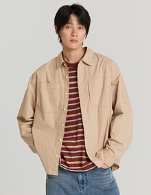OTHER SEMI CROP COMFY SHIRTS (BEIGE)