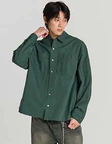 OTHER SEMI CROP COMFY SHIRTS (FOREST GREEN)