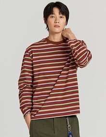 VTG STRIPE LONG SLEEVE (BROWN)
