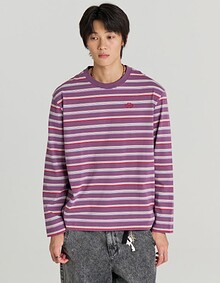 VTG STRIPE LONG SLEEVE (PURPLE)