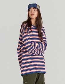 BOLD MULTI STRIPE LONG SLEEVE (BLUE)