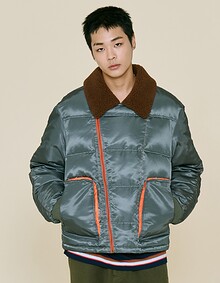 BIKER FLIGHT DOWN JACKET (DEEP FREEN)