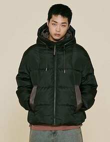 CONTRAST COMFY DOWN PARKA (BLACK)