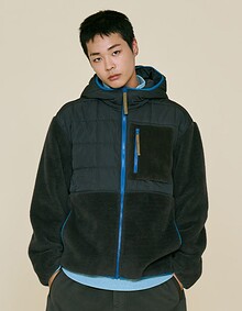 QUILTED FLEECE BOMBER (BLACK)